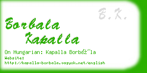 borbala kapalla business card